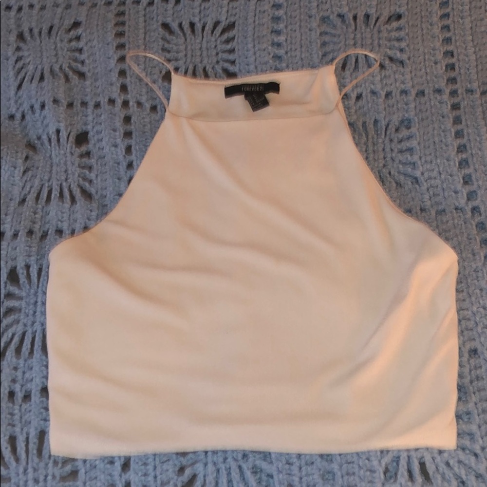 White Cropped Top